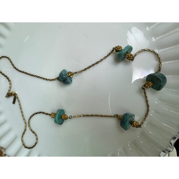 Pauline Rader Gold Turquoise Necklace - Picture 4 of 4